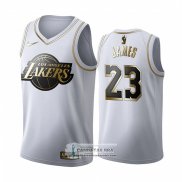 Camiseta Golden Edition Los Angeles Lakers Lebron James Blanco