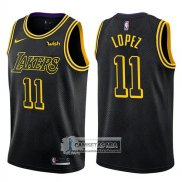 Camiseta Lakers Brook Lopez Ciudad 2017-18 Negro