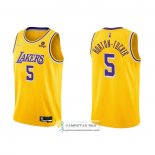 Camiseta Los Angeles Lakers Talen Horton-Tucker NO 5 75th Anniversary 2021-22 Amarillo