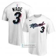 Camiseta Manga Corta Miami Heat Dwyane Wade Ciudad 2020-21 Blanco
