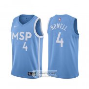 Camiseta Minnesota Timberwolves Jaylen Nowell Ciudad 2019-20 Azul