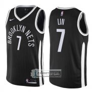Camiseta Nets Jeremy Lin Ciudad 2017-18 Negro