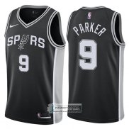 Camiseta Autentico Spurs Parker 2017-18 Negro