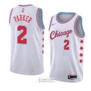 Camiseta Chicago Bulls Jabari Parker Ciudad 2018 Blanco