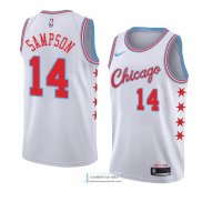 Camiseta Chicago Bulls Jakarr Sampson Ciudad 2018 Blanco