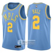 Camiseta Lakers Lonzo Ball Hardwood Classic 2017-2018 Azul