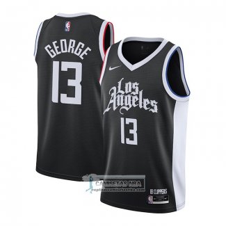 Camiseta Los Angeles Clippers Paul George Ciudad 2020-21 Negro