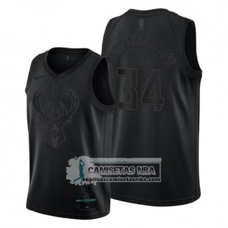 Camiseta Milwaukee Bucks Giannis Antetokounmpo MVP 2019 Negro