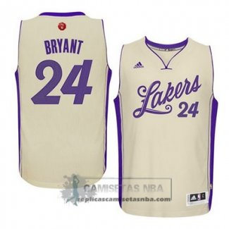 Camiseta Navidad Lakers Bryant 2015 Blanco