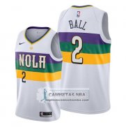 Camiseta New Orleans Pelicans Lonzo Ball Ciudad Blanco