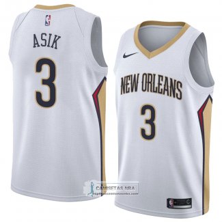 Camiseta New Orleans Pelicans Omer Asik Association 2018 Blanco