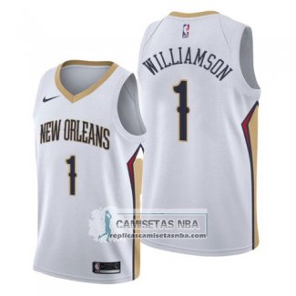 Camiseta New Orleans Pelicans Zion Williamson Association 2019-20 Blanco
