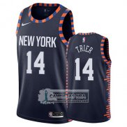 Camiseta New York Knicks Allonzo Trier Ciudad 2019 Azul