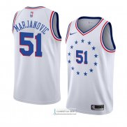 Camiseta Philadelphia 76ers Boban Marjanovic Earned 2018-19 Blan