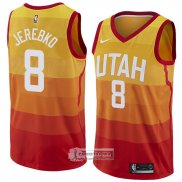 Camiseta Utah Jazz Jonas Jerebko Ciudad 2018 Amarillo