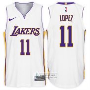 Camiseta Autentico Lakers Lopez 2017-18 Blanco