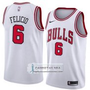 Camiseta Bulls Cristiano Felicio Association 2018 Blanco