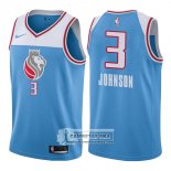 Camiseta Kings Joe Johnson Ciudad 2017-18 Azul