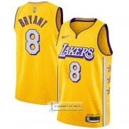 Camiseta Los Angeles Lakers Kobe Bryant Ciudad Edition Amarillo