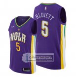 Camiseta New Orleans Pelicans Trevon Bluiett Ciudad Edition Violeta