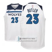 Camiseta Nino Timberwolves Jimmy Butler 2017-18 Blanco
