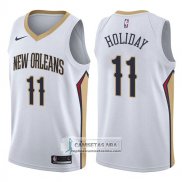 Camiseta Pelicans Jrue Holiday Association 2017-18 Blanco