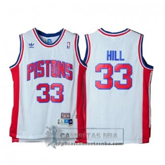 Camiseta Retro Pistons Hill Blanco