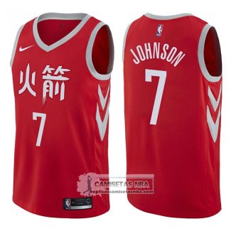 Camiseta Rockets Joe Johnson Ciudad 2017-18 Rojo
