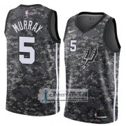 Camiseta Spurs Dejounte Murray Ciudad 2018 Gris