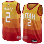 Camiseta Utah Jazz Joe Ingles Ciudad 2018 Amarillo
