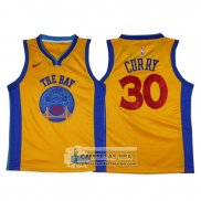 Camiseta Warriors Stephen Curry 2017-18 Amarillo