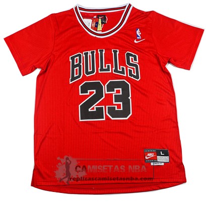 Camisetas NBA Autentico Manga Corta Bulls Jordan Rojo replicas tienda online