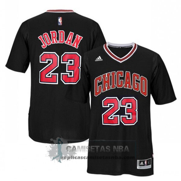 Camisetas NBA Manga Corta Bulls Jordan Negro replicas tienda online