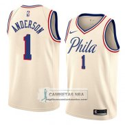 Camiseta 76ers Justin Anderson Ciudad 2018 Crema