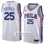 Camiseta 76ers Mikal Bridges Association 2018 Blanco