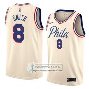 Camiseta 76ers Zhaire Smith Ciudad 2018 Crema