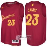 Camiseta Autentico Navidad Cavaliers James 2016-17 Rojo