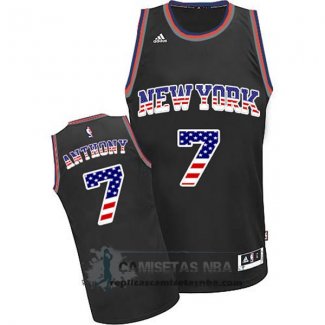 Camiseta Bandera Americana Knicks Anthony Negro