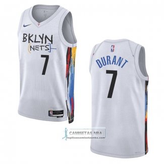 Camiseta Brooklyn Nets Kevin Durant NO 7 Ciudad 2022-23 Blanco