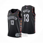 Camiseta Brooklyn Nets Tyrese Martin NO 13 Ciudad 2025-26 Negro