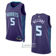 Camiseta Charlotte Hornets Mark Williams NO 5 Statement 2022-23 Violeta