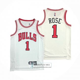 Camiseta Chicago Bulls Derrick Rose NO 1 Association 2021 Blanco