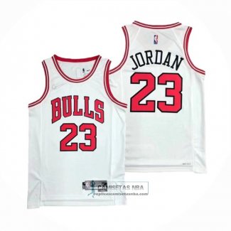 Camiseta Chicago Bulls Michael Jordan NO 23 Association 2021 Blanco