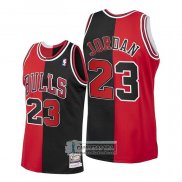 Camiseta Chicago Bulls Michael Jordan NO 23 Split Negro Rojo