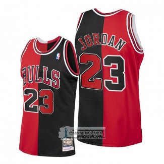 Camiseta Chicago Bulls Michael Jordan NO 23 Split Negro Rojo