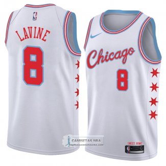 Camiseta Chicago Bulls Zach Lavine Ciudad 2018 Blanco