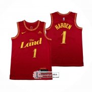 Camiseta Cleveland Cavaliers James Harden NO 1 Ciudad 2023-24 Rojo