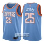 Camiseta Clippers Austin Rivers Ciudad 2017-18 Azul