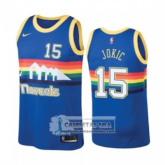 Camiseta Denver Nuggets Nikola Jokic Hardwood Classics 2019-20 Azul