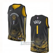 Camiseta Golden State Warriors Jamychal Green NO 1 Ciudad 2022-23 Negro